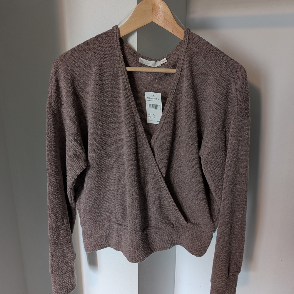 NWT Dry Goods Women's Wrap Sweater - Brown - XL